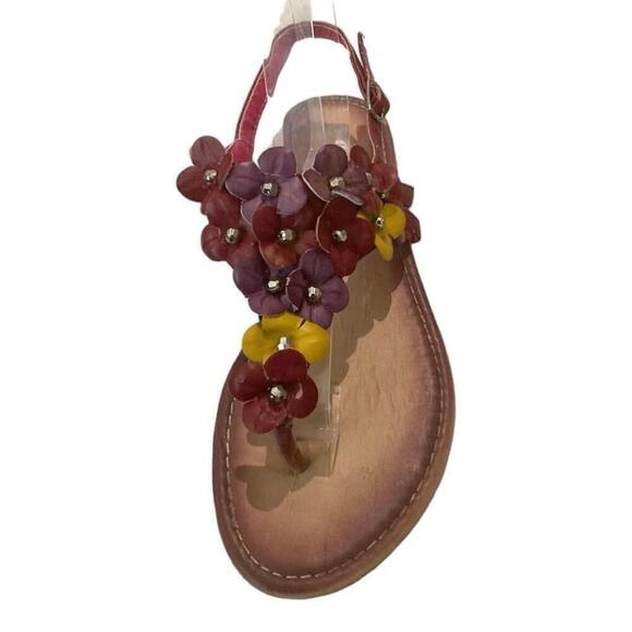 $5$ add on Nove 3D floral,pink,yellow&Purple made in Italy fashion Sandals - Picture 3 of 8
